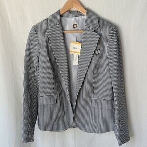 Anne Klein Black and White Striped Blazer